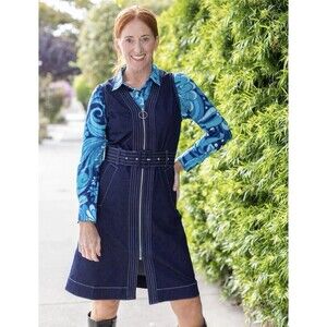 Lesley Evers Women’s CHIARA dress Indigo Denim Size 1X OneX